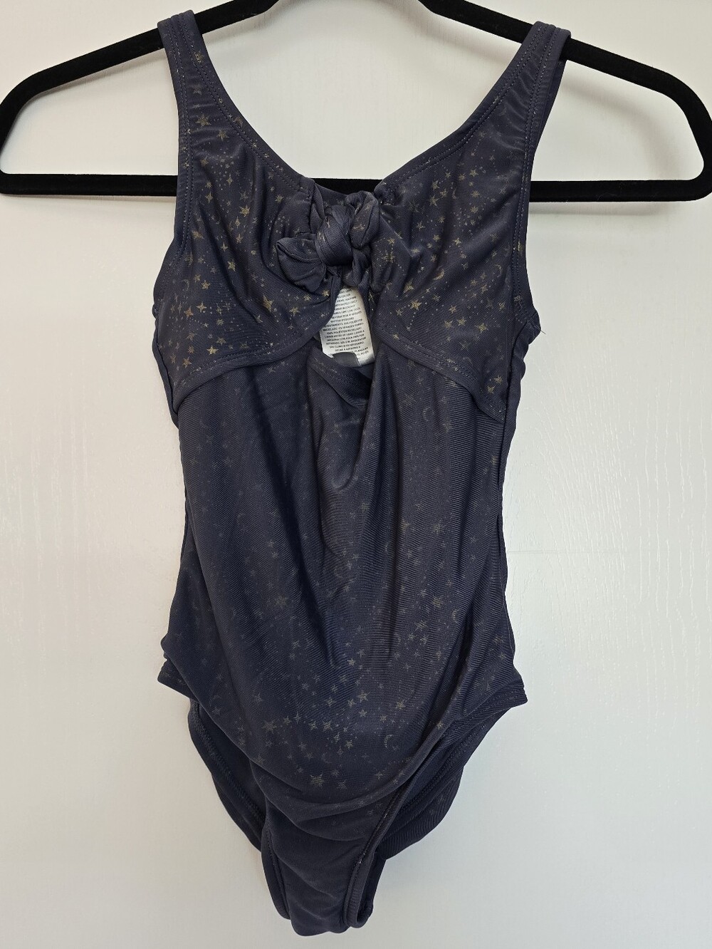 Art Class - Girls Blue Celestial Moon & Gold Metallic Stars One Piece Swimsuit